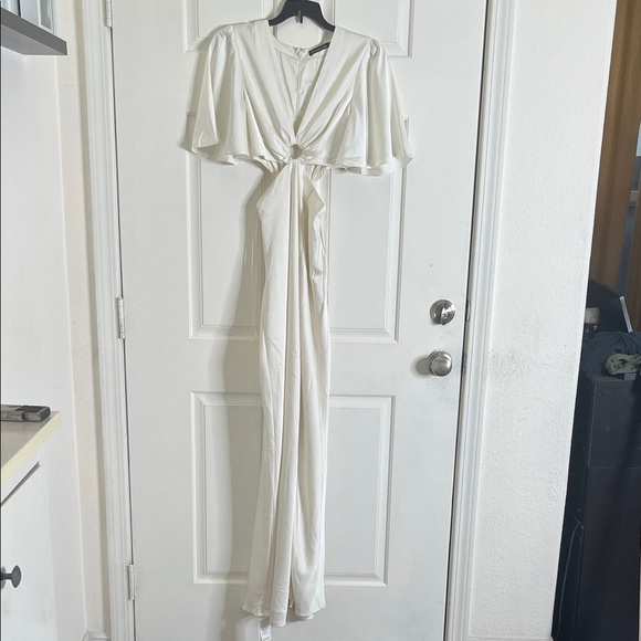 Abercrombie & Fitch Angel Sleeve O-Ring Cutout Maxi Dress XS Fairy Wedding - Picture 5 of 16